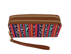 MULTI COLORED ZIG ZAG AZTEC PRINT WALLET