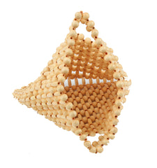 Straw Bags for Women,Straw Bags and satchel beach bag made it whit  small wooden balls